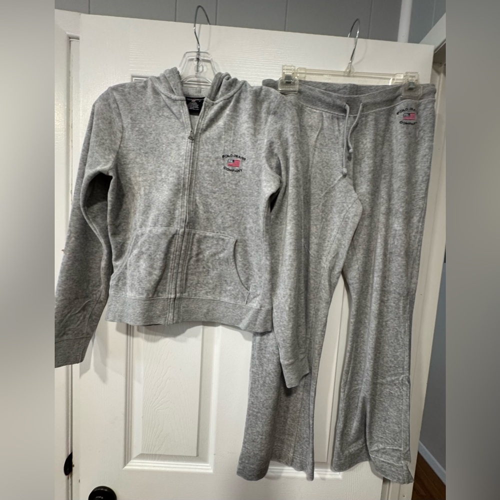 Polo Jeans Company Gray velour tracksuit